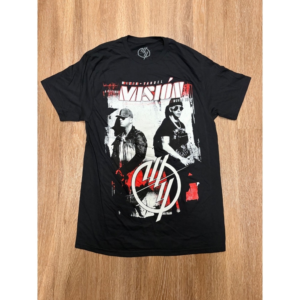 Wisin y Yandel La Ultima Mision World Tour 2022 Black Graphic T-Shirt Men Medium